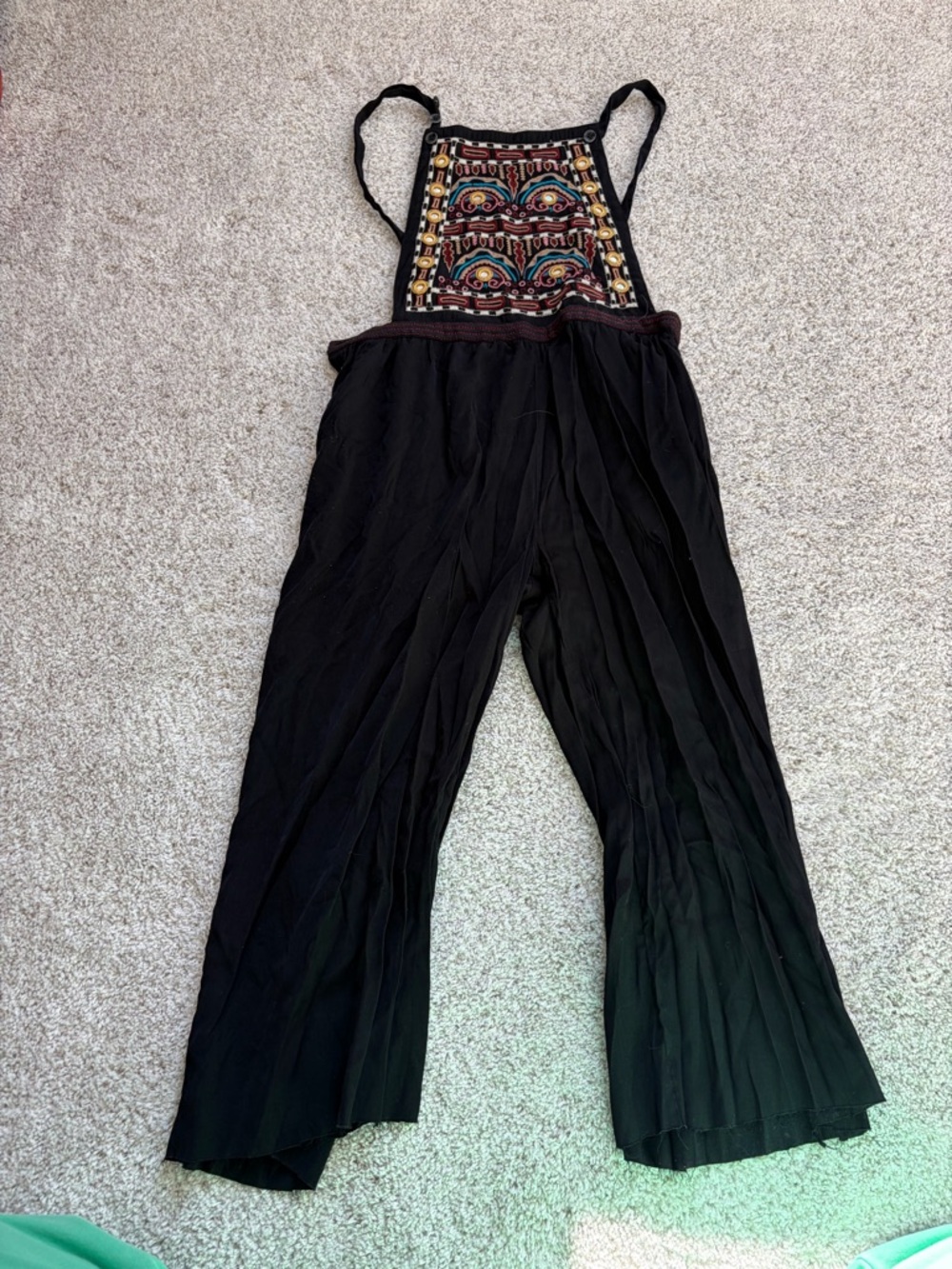 Boho Embroidered overalls